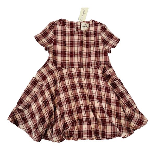 NWT Vignette 8Y Burgundy Plaid Debbie Dress - Picture 1 of 7